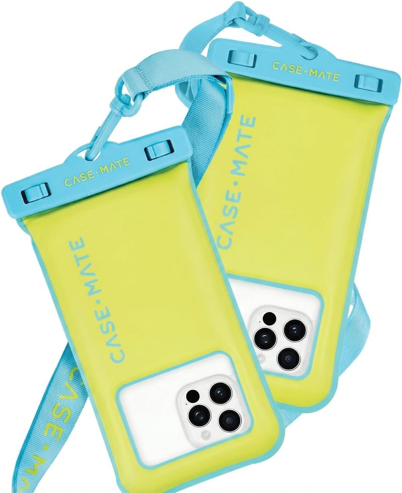 Casemate 2 Pack IP68 Waterproof Phone Pouch - Floating Waterproof Phone Case w/Crossbody Lanyard - Beach Cruise Ship Travel Essentials - Compatible w/All Devices, Touchscreen Friendly - Citrus Splash - Image 1